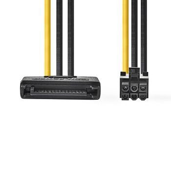 Nedis Internal Cable Power SATA 15-PIN Connector Male Pci Express Connector Female Chapado Oro 0.20M Round P — image 1