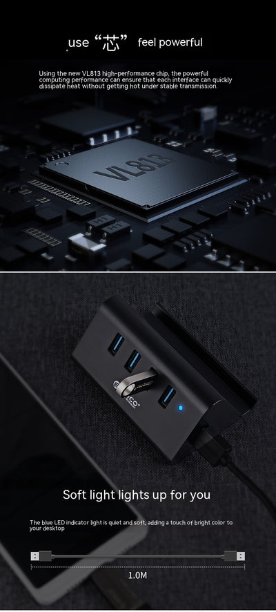 USB Deconcentrator High-speed Bracket Multi-interface External Hub