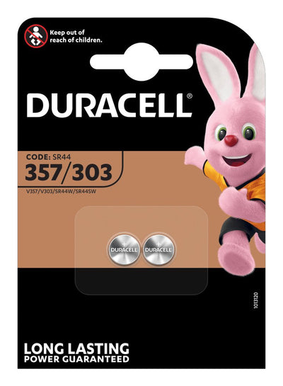 Duracell Batteries Button/Moneda 303/357, Oxido Silver 1,5V, 2 Pieces SR44 — image 1