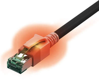 Easylan Dualboot LED Network Cable RJ45 S FTP CAT.6A (class Ea), With Sacon Plug Lsoh, Black 2M — image 1