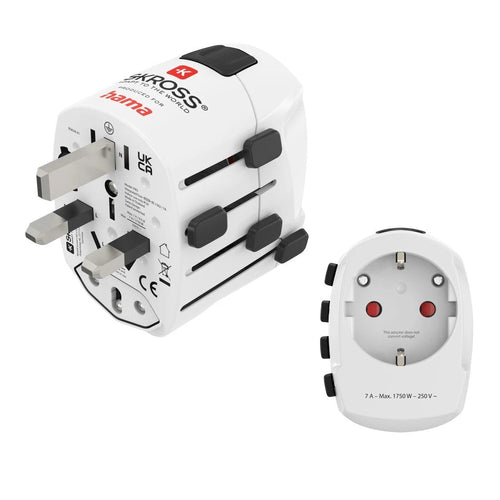 Hama World Travel Pro Adapter Universal Travel - Mas 150 Paises - 250V, 7A - White — image 1