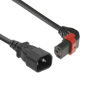 Powercord C14 - C13 IEC Lock (up Angled) Black 1M, PC2043 — image 1