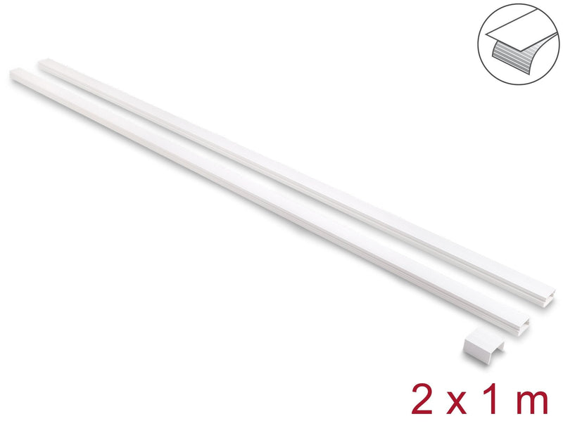 Delock Canaleta Cables Self-adhesive With Schiebedeckel 24 X 14MM Includes Connection Units - Length 1M Pack 2