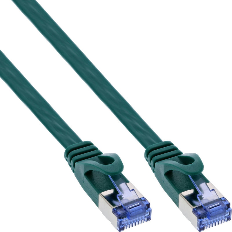 Inline Network Cable Flat , U/FTP, CAT.6A, Green 7M
