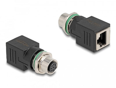 Delock M12 Adapter A-kodiert 8 Pin Female a RJ45 — image 1