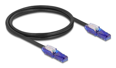 Delock RJ45 Network Cable CAT.6 UTP With 180° Winkelbaren Connectors Male Black 1M — image 1