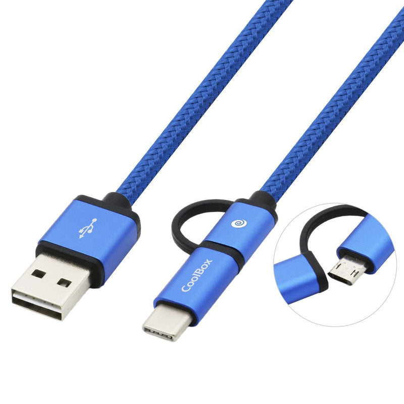 Coolbox USB Cable 2.0A/M - Micro USB 2.0 1M Blue