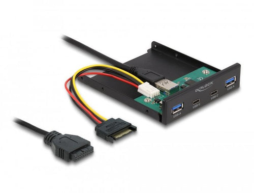 Delock 8.89CM 3.5PULGADAS USB 3.2 Gen 1 Front Panel 2 X USB Type-c + 2 X USB Type a — image 1