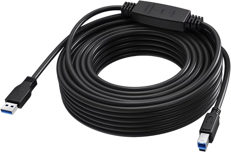 USB Cable 3.0 15M Amplifier Activo a Mitad Cable Connectors Niquelados Wide Band 5Gbps USB a (m) a USB B (m) D