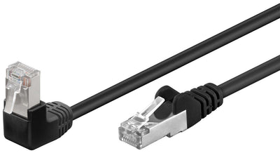 Wentronic Goobay CAT.5E Network Cable 1X 90 Angulado, F UTP, Black 1M - Cca Kupfergemisch, 1x RJ45-CONECTOR Ma — image 1