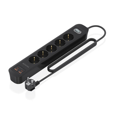 Aisens Power Strip With Switch A154-0536 5 Sockets Power 2 USB 2 USB Type-c Cable 1.4M Black — image 1