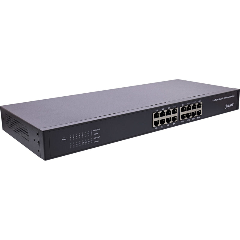 Inline Switch Network Gigabit 16 Ports 1 Gbit/S, 48,26CM (19), Metal Without Fan