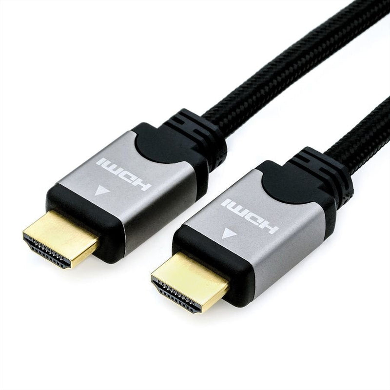 Roline HDMI High Speed Cable With Ethernet, St-st, Black Silver 7,5M