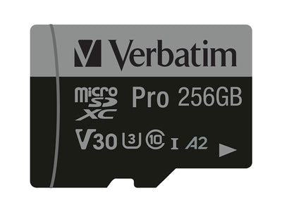 Verbatim Microsdxc-card 256GB, Pro, U3, Uhs-i, 4K UHD — image 1