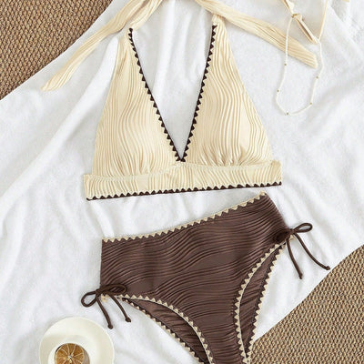 Womens Halterneck Two-Piece Bikini Swimsuit