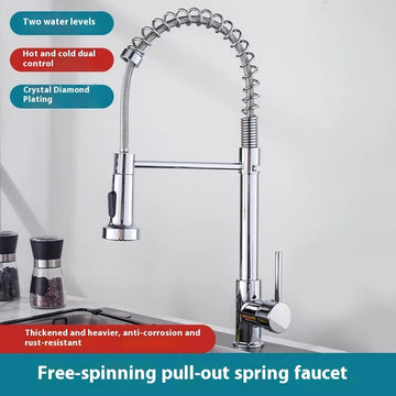 Pull Stainless Steel Kitchen Hot And Cold Faucet