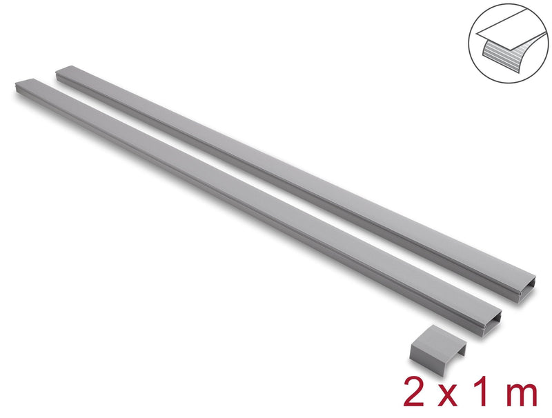 Delock Canaleta Cables Self-adhesive With Schiebedeckel 30 X 14MM Includes Connection Units - Length 1M Pack 2