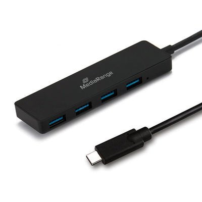 Mediarange Hub USB Type-c a USB 3.0 1:4 Black — image 1