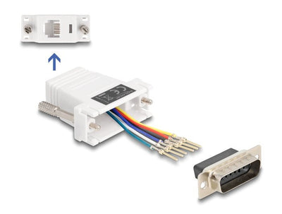 Delock D-sub 15 Pin Connector Male a RJ12 Connector Female Kit Assembly White — image 1