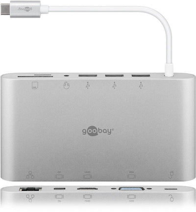 Goobay Adapter USB 3.0 C- HDMI / VGA / RJ45 / Si HDMI / VGA / RJ45 / Pd / USB 3.0 / SD / Alu — image 1