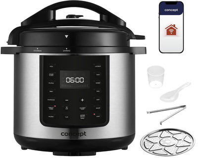 Concept CK8001 Pot Multi-cocción 5,6 L 1000W Black Steel Inoxidable — image 1