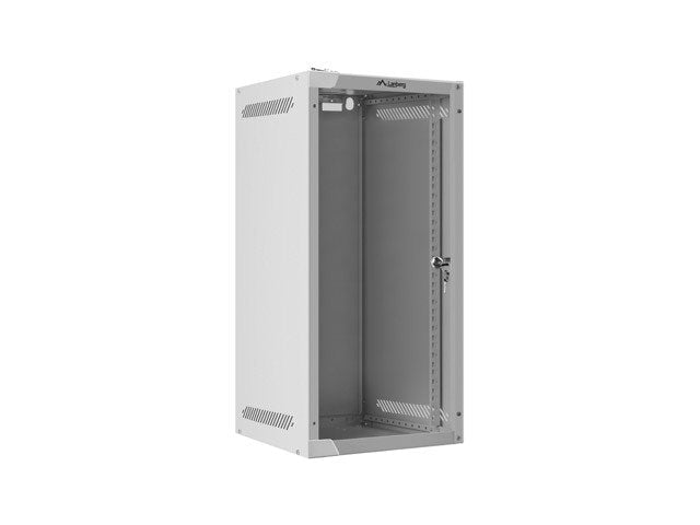 Lanberg Cabinet Rack 10 Assembly Wall 12U / 280X310 Autoarmas (paquete Flat With Door Glass Grey