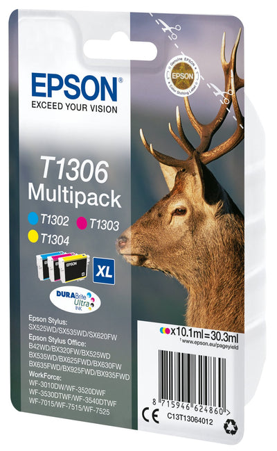 Epson Genuine Ink T1306 XL High Capacity Multipack Cyan Yellow Magenta — image 1