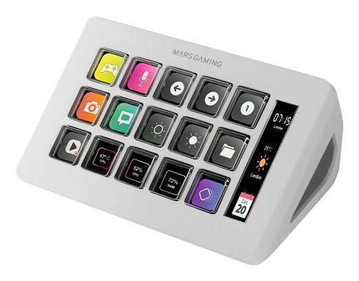 Mars Gaming Stream Deck Slim Msd-one 15 Keys LCD White