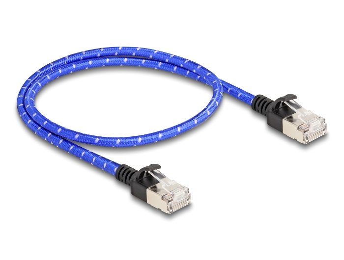 Delock 80376 RJ45 Network Cable Trenzado CAT.6A U/FTP Slim 0,5M Blue