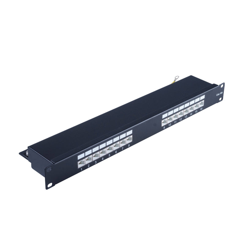 S-impuls Patchpanel 19 1HE CAT.6A 16 Port Black