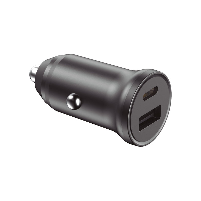 Ksix BXCRC20PD Black Charger USB-A + USB-C Car 20W