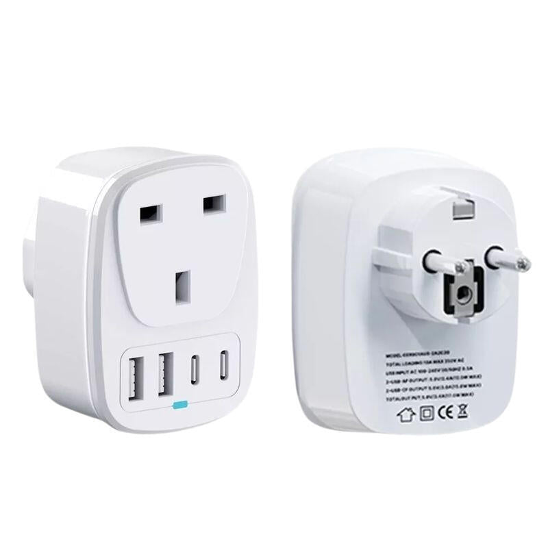 Adapter Travel Eu a Uk 2x USB 2x USB-C