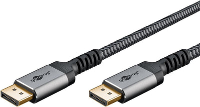 Cable 2,00M Black DisplayPort 1.2 Male a HDMI 2,0 Male 4K/60 HZ Housing Aluminium Gold Nylon Blister Flexiplus — image 1