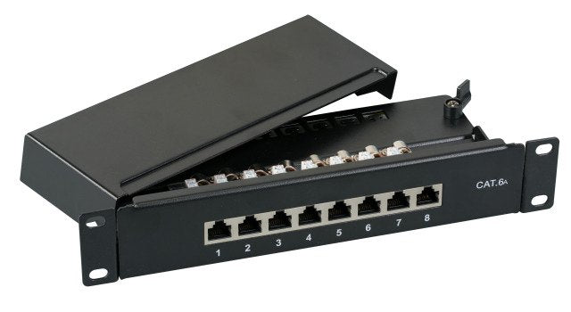 Efb Mini-patchpanel STP 8x RJ45 CAT.6A, 10 1HE, RAL7035 Grey