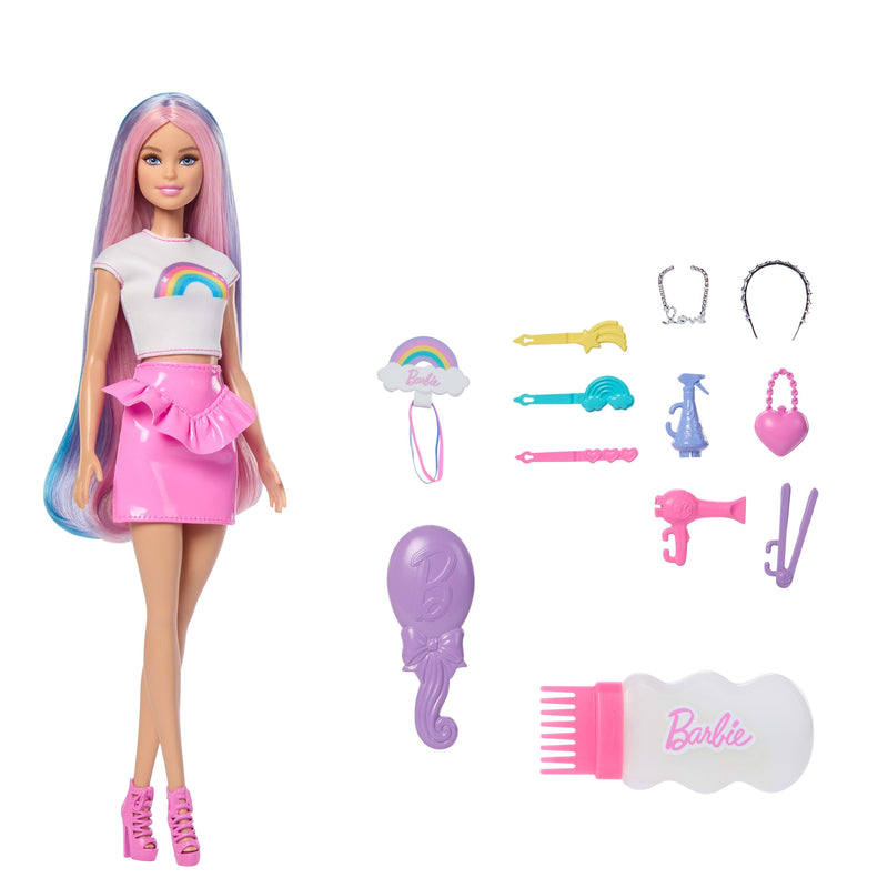 Muñeca Hair Destellos Arcoiris Barbie