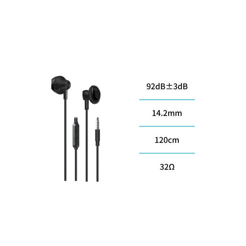 Headphone With Cable Jack 3,5MM EP3010 Black