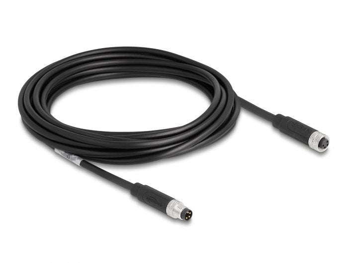 Delock M8 A-kodiert 4 Pin Cable Connector Male a Female Pur (tpu) 5M