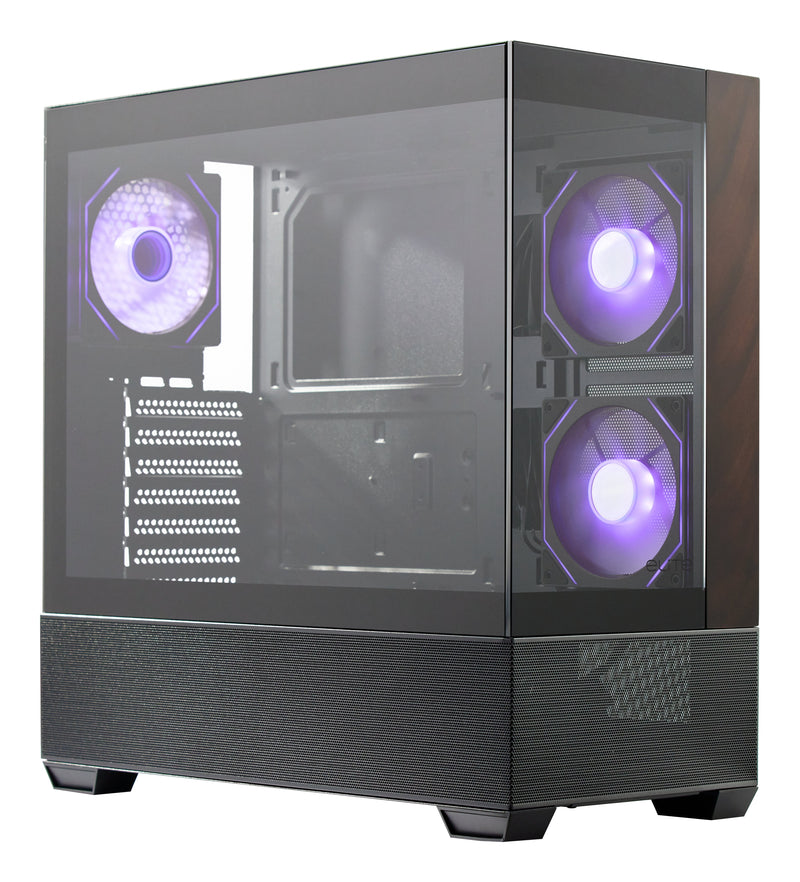 Cooler Master PC Case Elite 690 Wood Semitorre ATX/microATX/Mini-itx - 3 Fans 120MM RGB - Vista Panoramica - D
