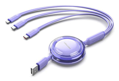 Vention USB Cable Type-c 2.0 5A Trjvbe USB Type-c Male 3x USB Type-c Male Up To 100W 480Mbps 1.1M Purple — image 1