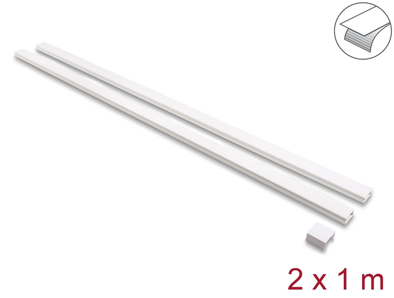 Delock Canaleta Cables Self-adhesive With Schiebedeckel 30 X 14MM Includes Connection Units - Length 1M Pack 2
