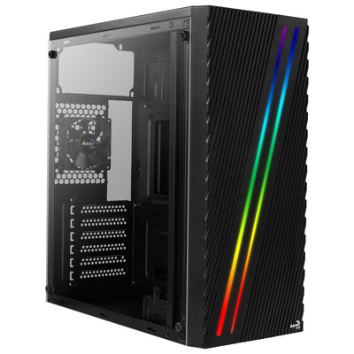 Aerocool PC Case Streak Black 1* USB 3.0 2* USB 2.0 LED RGB Panel Front ATX/ microATX /Mini ITX Soporta Refrig — image 1