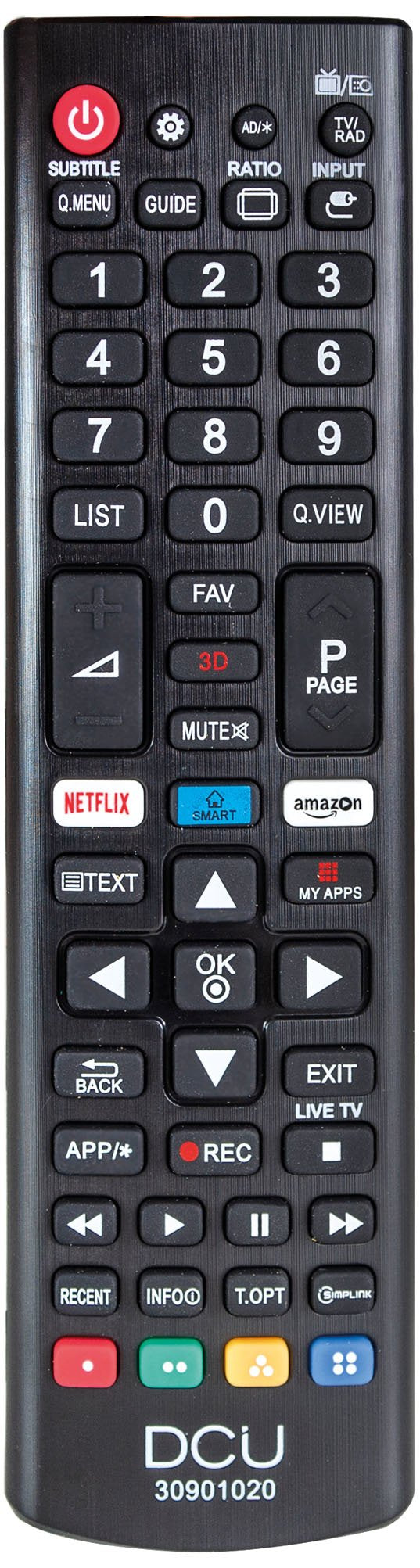 Dcu 30901020 Remote Control Universal Tvs Lg LCD/LED
