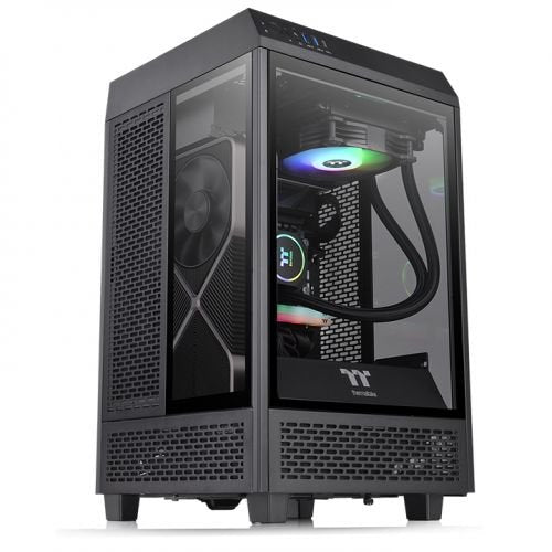 Thermaltake PC Case Tower 100 Black 2XVEN120X120/3XCRISTAL Tempered CA-1R3-00S1WN-00