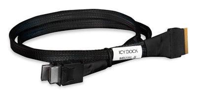 Cable Icy Box Slimsas X8 SFF-8654 2X Oculink X4 SFF-8611 Black 50CM MB206L-B — image 1