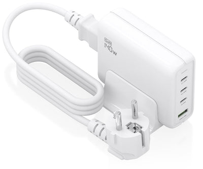 Aisens Charger Desktop GaN 140W, 3x USB-C PD 3.1 QC4.0 QC5.0, 1x USB-A QC3.0, White — image 1