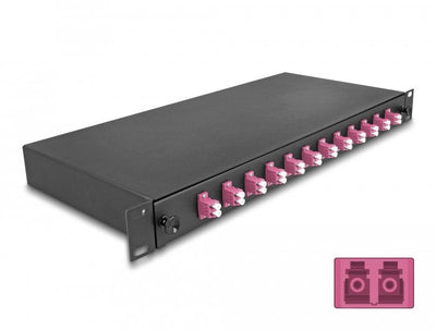 Delock 67005 Box Of Empalme Fibre Optic 19? 12 X Lc Duplex OM4 1U Completamente Montada Lista Empalmar — image 1