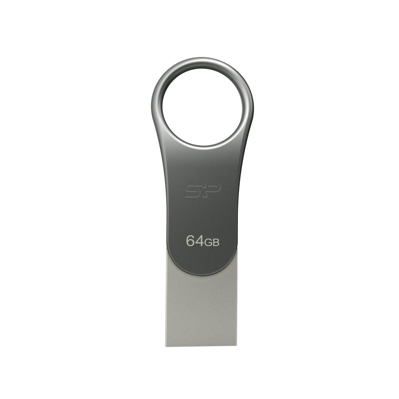 USB Flash Drive Silicone Power C80 USB 3.1 64GB Type-c Otg Metallic