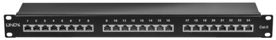 Lindy 25990 CAT.6 Patchpanel 24P MP 1HE Black — image 1