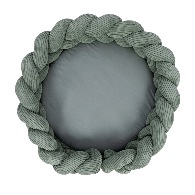 Baby Nest & Play Mat With Crib Bumper Braid - Olive Green