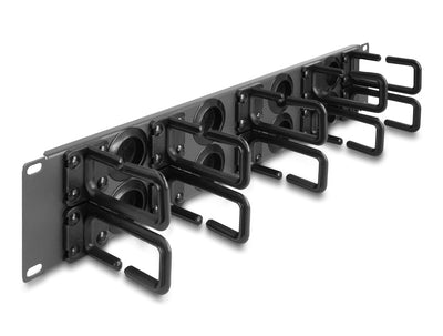 Delock 66746 Panel Organisation Cables 19? With 8 Rubber Entradas Cables And 10 Ganchos 2U Grey Oscuro — image 1